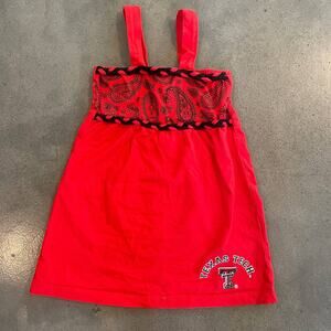 Cheekie Peach Texas Tech Red Raiders Toddler cotton dress 12-18 months